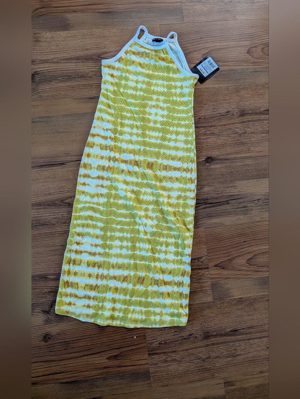 BNWT art class Yellow & White Ribbed Tie-Dye Maxi Dress For Girls